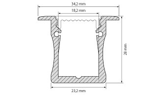 Профиль с экраном ALU-WIDE-F-H28-2000 ANOD+FROST (Arlight, Алюминий)