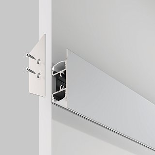 Алюминиевый профиль накладной 18×48 (Серебро, 2 м), ALM-1848-S-2M