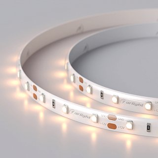 Светодиодная лента RTW 2-5000SE 12V Warm (3528, 300 LED, LUX) (Arlight, 4.8 Вт/м, IP65)