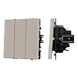 Механизм выключателя трехклавишный непроходной SWT-NOBE-MK03-SFPL-CA (230V, 10A) (Arlight, Кашемир)