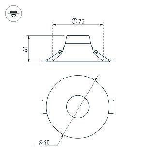 Светильник MS-BLIZZARD-BUILT-R90-6W Day4000 (WH, 100 deg, 230V) (Arlight, IP20 Металл, 3 года)