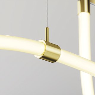 Потолочный коннектор с тросовым подвесом Tau в шинопровод Flarity латунь