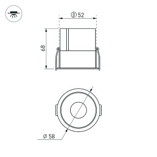 Светильник MS-ATLAS-BUILT-R58-10W Day4000 (WH-BK, 35 deg, 230V) (Arlight, IP20 Металл, 5 лет)