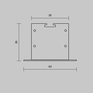 Комплект заглушек (для профиля 50×35) 2 шт., ALM-5035T-S-EC 642034