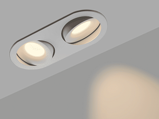 Корпус светильника встраиваемый  наклонно-поворотный, круглый, серия COMBO 2, Белый, IP20, COMBO-2R2-WH