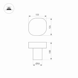 Светильник LGD-SWAMP-BOLL-H100-7W Warm3000 (GR, 93 deg, 230V) (Arlight, IP65 Металл, 3 года)