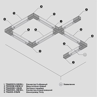 Коннектор Х-образный Trinity белый