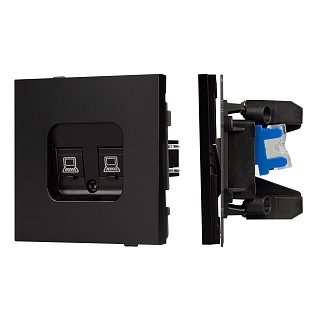 Механизм компьютерной розетки двойной SCT-TENDO-MPC2-PL-BK (RJ-45, CAT6) (Arlight, -)