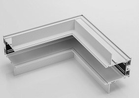 Коннектор угловой настенно-потолочный встраиваемый SY Белый Муар, Серебро, SY-601901-RC-CN-2-WHMR- PCB