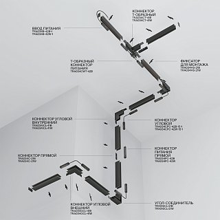 Шинопровод 2 м Exility встраиваемый под ГКЛ 12,5мм, белый