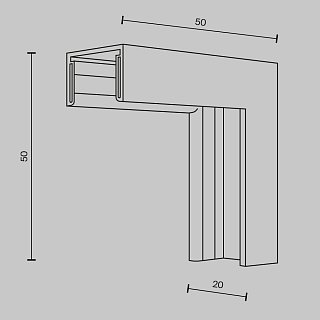 Коннектор угловой внутренний, накладной Basity, черный