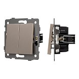 Механизм выключателя двухклавишный самовозвратный SWT-MKR2-PL-GD-V (250V, 10A) (Arlight, -)