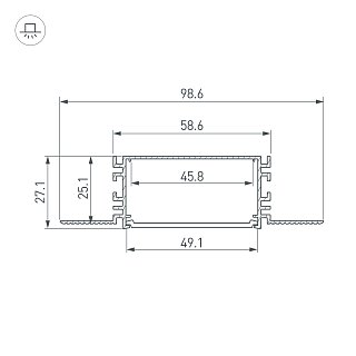 Профиль FANTOM-W49-2000 ANOD (Arlight, Алюминий)