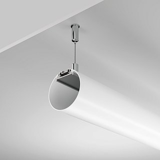 Алюминиевый профиль подвесной D60 (Серебро, 2 м), ALM-D60-S-2M