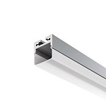 Алюминиевый профиль накладной-подвесной 20×20 (Серебро, 2 м), ALM-2020B-S-2M