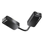 Коннектор питания угловой встраиваемый с проводом 6см Radity черный