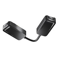 Коннектор питания угловой встраиваемый с проводом 6см Radity черный