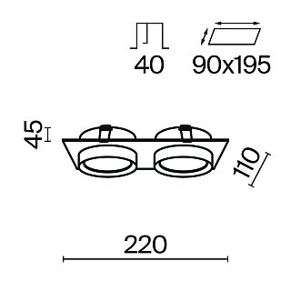 Встраиваемый светильник Hoop GX53 2x12Вт