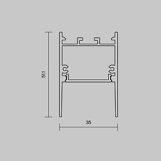 Алюминиевый профиль накладной-подвесной 35x51 (Черный, 2 м), ALM-3551-B-2M 633011
