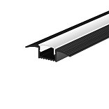 Алюминиевый профиль встраиваемый в пол 37x10 (Черный, 2 м), ALM-3710-S-2M 636023