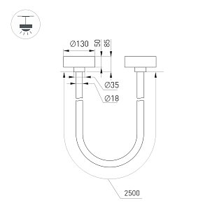 Светильник SP-TROPIC-SURFACE-R18-L2500-36W Day4000 (BK, 360 deg, 230V) (Arlight, IP20 Пластик, 3 года)