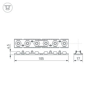 Экран линзованный SL-LINE-W20-30deg-540 (Arlight, Пластик)