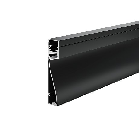 Алюминиевый профиль плинтус 80x18 (Черный, 2 м), ALM-8018-B-2M
