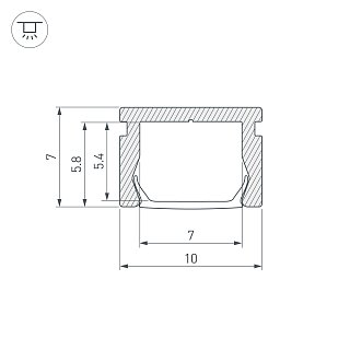 Профиль PIK-1007-2000 ANOD BLACK (Arlight, Алюминий)
