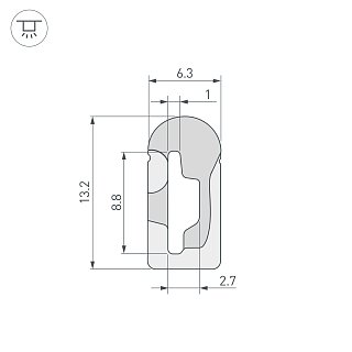 Силиконовый профиль WPH-FLEX-0613-SIDE-S8-5m WHITE (Arlight, Силикон)