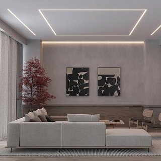 Профиль STRETCH-20-CEIL-D-CENTER-2000 BLACK (Arlight, Алюминий)