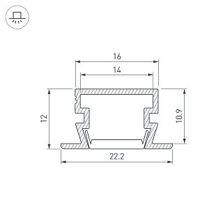 Профиль PDS-FS-2000 ANOD (Arlight, Алюминий)