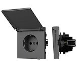 Механизм розетки влагозащищённый SCT-TENDO-MCP-SFPL-GR (230V, 16A) (Arlight, Матовый графитовый)