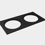 Рамка двойная для MINI COMBO, квадратная, черная алюминиевая, MINI-COMBO-S2-BL