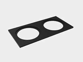 Рамка двойная для MINI COMBO, квадратная, черная алюминиевая, MINI-COMBO-S2-BL