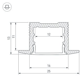 Профиль SL-SLIM-H13M-F25-2000 ANOD (Arlight, Алюминий)