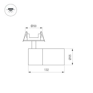 Светильник LGD-ARTEMIS-BUILT-FLAP-R55-12W Day4000 (WH, 8-80 deg, 230V) (Arlight, IP20 Металл, 5 лет)