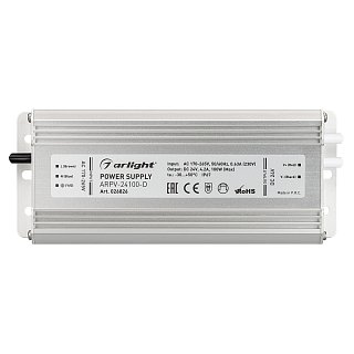 Блок питания ARPV-24100-D (24V, 4.2A, 100W) (Arlight, IP67 Металл, 3 года)
