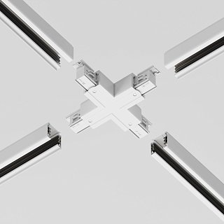 Коннектор Х-образный Trinity белый