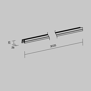 Профиль 3м Elasity IP накладной черный
