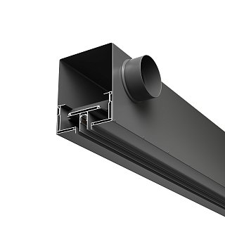 Диффузор с отражателем, линейный, ГКЛ 12,5 мм, черный, с шинопроводом Exility, КСД тип 1