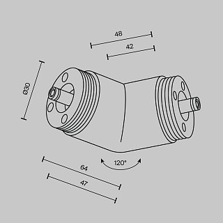 Угловой коннектор 120° для системы Shelf без ввода питания