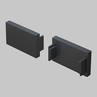 Заглушка для накладного/встраиваемого шинопровода, 2 шт. Basity, черный