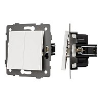 Механизм выключателя двухклавишный проходной SWT-MKP2-PL-WH-V (250V, 10A) (Arlight, -)