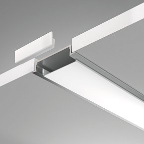 Алюминиевый профиль встраиваемый с фланцем 30x6 (Серебро, 2 м), ALM003S-2M