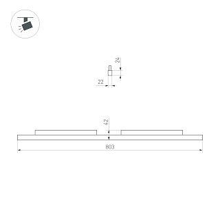 Светильник MAG-ORIENT-FLAT-L800-27W Warm3000 (WH, 100 deg, 48V) (Arlight, IP20 Металл, 5 лет)
