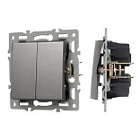 Механизм выключателя двухклавишный непроходной SWT-MK02-PL-GR (250V, 16A) (Arlight, -)