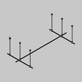 Готовая конструкция прямая 2м х 1м двухуровневая на тросовых подвесах Hang без светильников и блока питания, платина