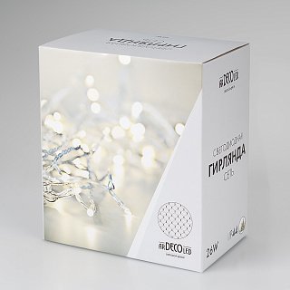 Светодиодная гирлянда ARD-NETLIGHT-CLASSIC-2500x2500-BLACK-432LED RGB (230V, 26W) (Ardecoled, IP65)