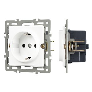 Механизм электрической розетки SCT-GP-MEU-PL-WH (250V, 16A) (Arlight, -)