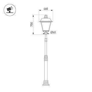 Светильник OXOR-GRADUA-LUZ-C-460x750-50W Day4000 (BK, 120 deg, 230V) IP65 (Arlight, -)